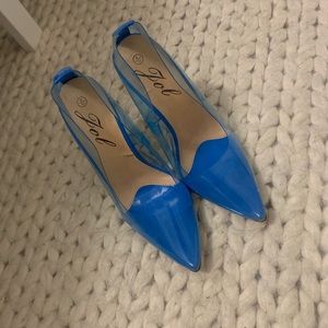 blue clear heels